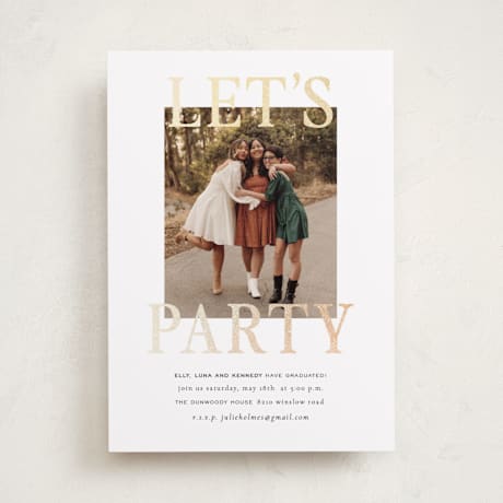 Foil-Pressed Graduation Party Invitations