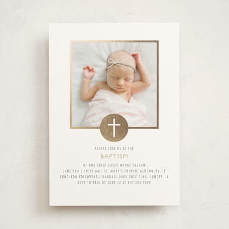 Foil-Pressed Baptism and Christening Invitations
