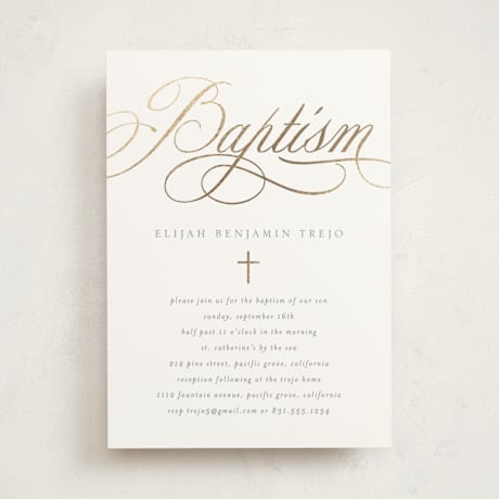 Foil-Pressed Baptism and Christening Invitations