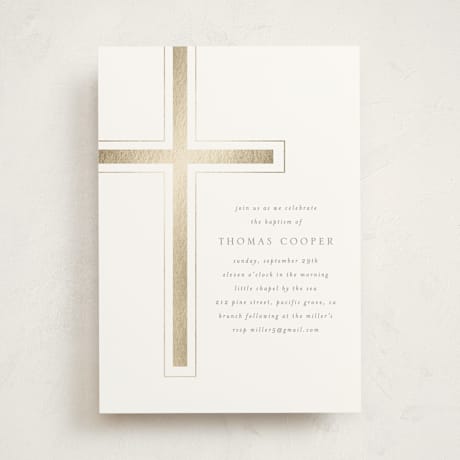 Foil-Pressed Baptism and Christening Invitations