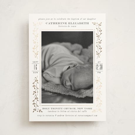 Foil-Pressed Baptism and Christening Invitations