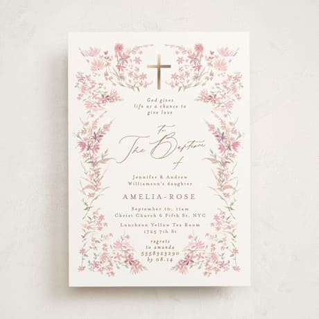 Foil-Pressed Baptism and Christening Invitations