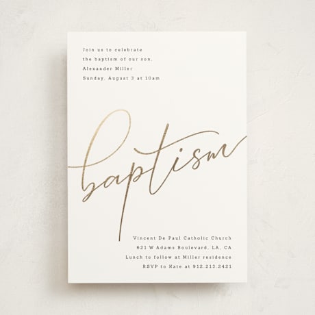 Foil-Pressed Baptism and Christening Invitations
