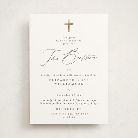 Foil-Pressed Baptism and Christening Invitations