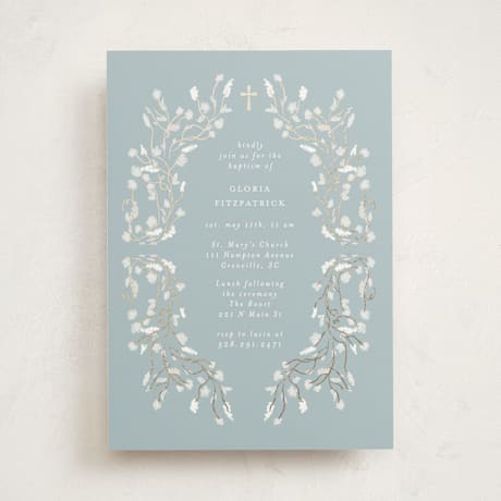 Foil-Pressed Baptism and Christening Invitations
