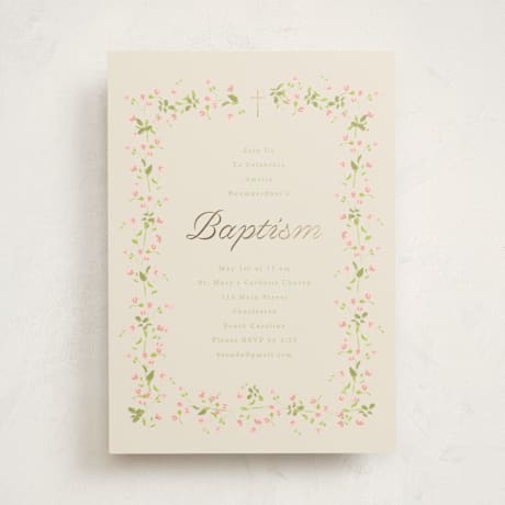 Foil-Pressed Baptism and Christening Invitations