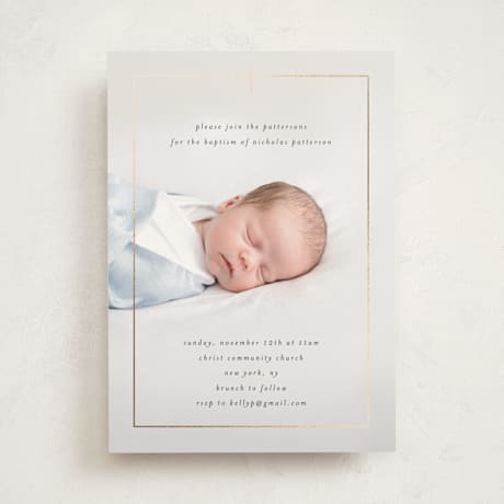 Foil-Pressed Baptism and Christening Invitations