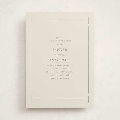 Foil-Pressed Baptism and Christening Invitations