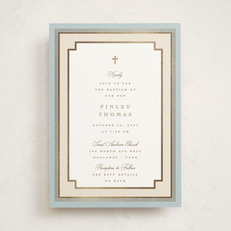 Foil-Pressed Baptism and Christening Invitations