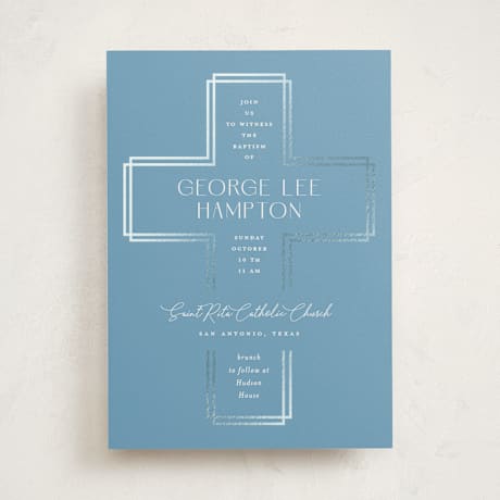 Foil-Pressed Baptism and Christening Invitations