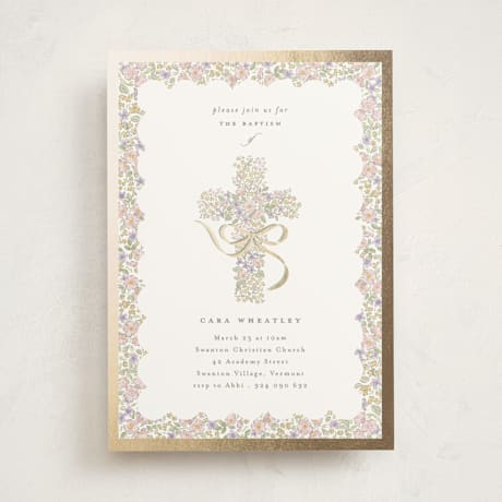 Foil-Pressed Baptism and Christening Invitations