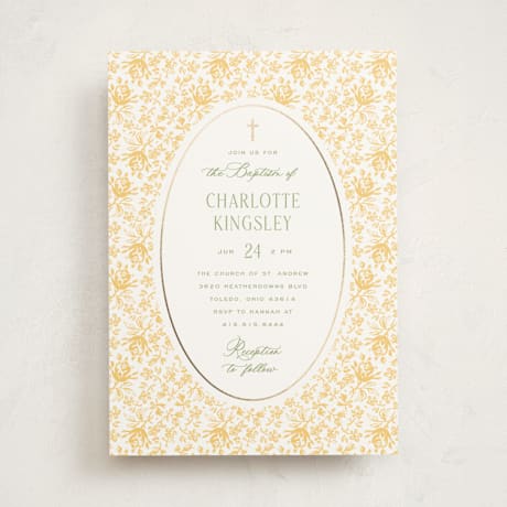 Foil-Pressed Baptism and Christening Invitations