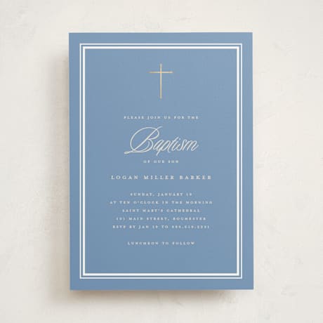 Foil-Pressed Baptism and Christening Invitations