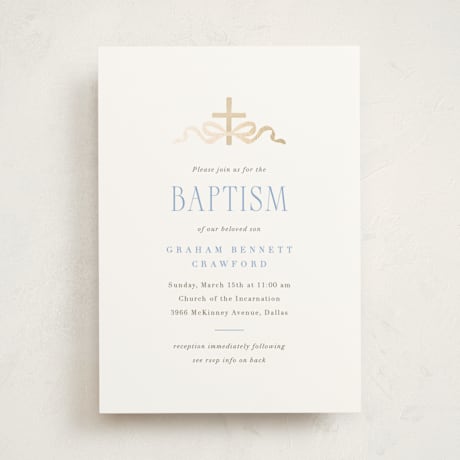 Foil-Pressed Baptism and Christening Invitations