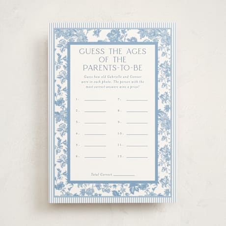 Baby Shower Game Cards