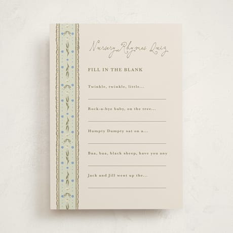 Baby Shower Game Cards