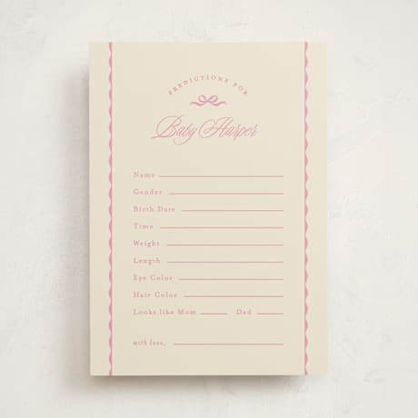 Baby Shower Game Cards