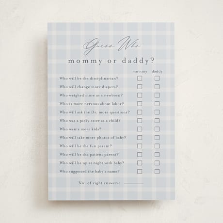 Baby Shower Game Cards