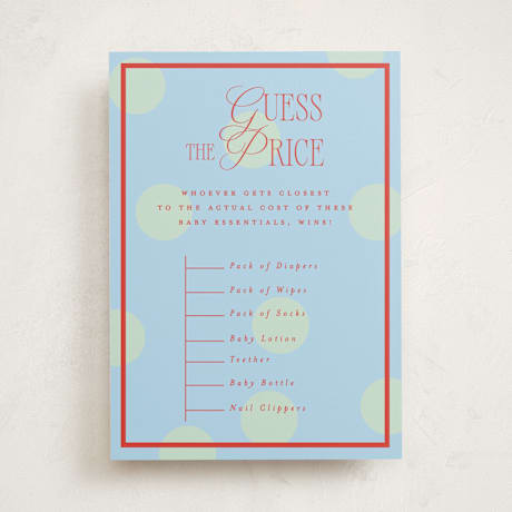 Baby Shower Game Cards