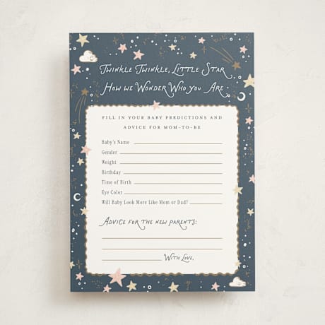 Baby Shower Game Cards