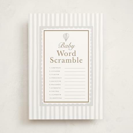 Baby Shower Game Cards