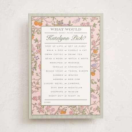 Baby Shower Game Cards