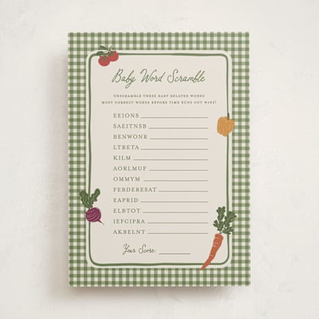 Baby Shower Game Cards