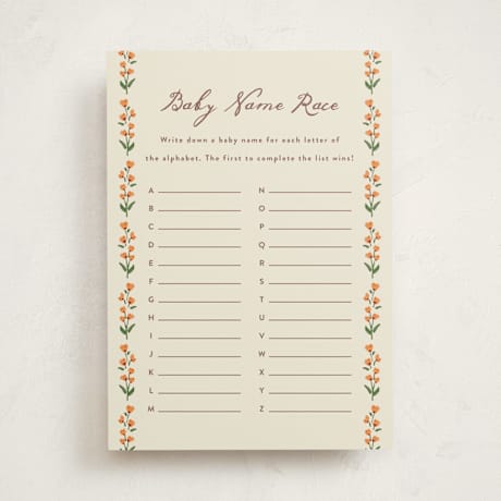 Baby Shower Game Cards