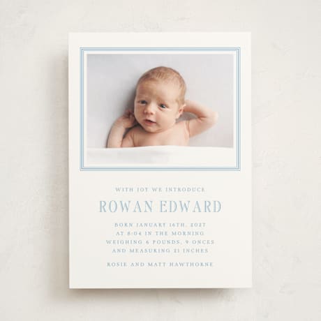 Birth Announcement Photo Mount Cards