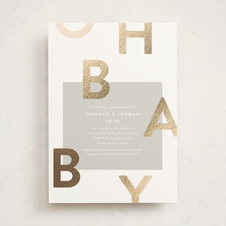 Foil-Pressed Baby Shower Invitations