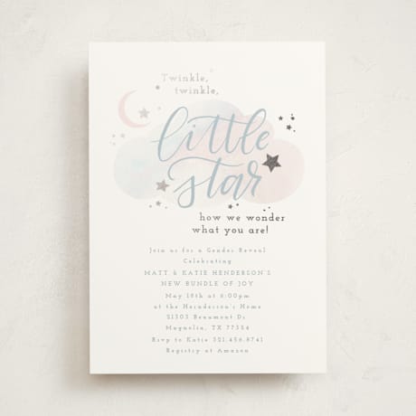 Foil-Pressed Baby Shower Invitations