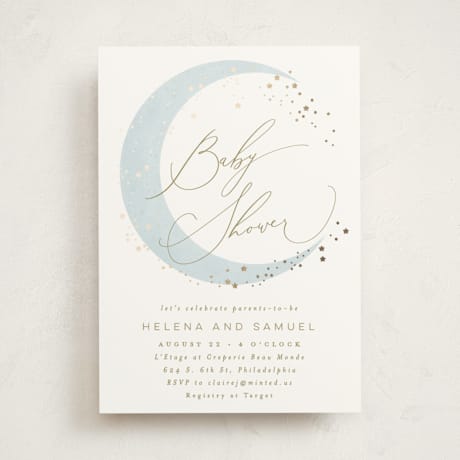 Foil-Pressed Baby Shower Invitations