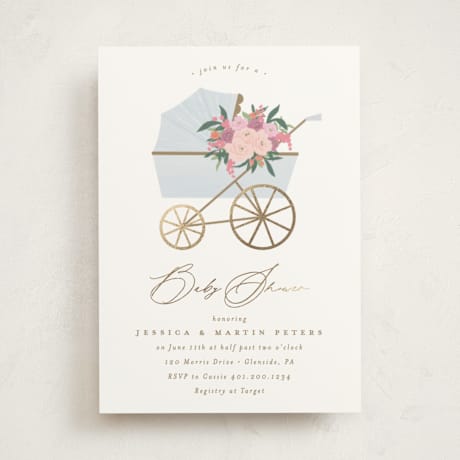 Foil-Pressed Baby Shower Invitations