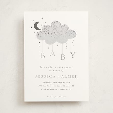 Foil-Pressed Baby Shower Invitations