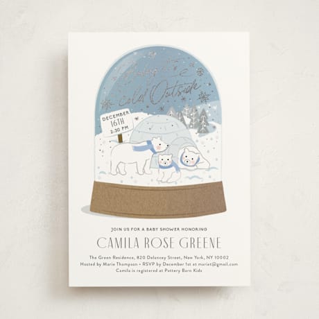 Foil-Pressed Baby Shower Invitations