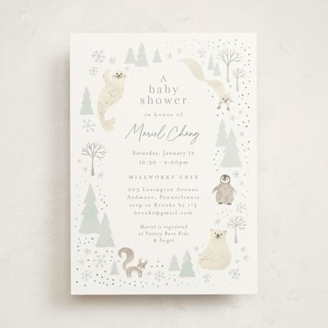 Foil-Pressed Baby Shower Invitations