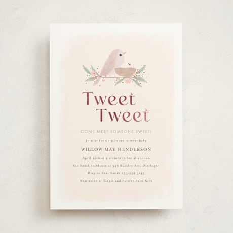 Foil-Pressed Baby Shower Invitations