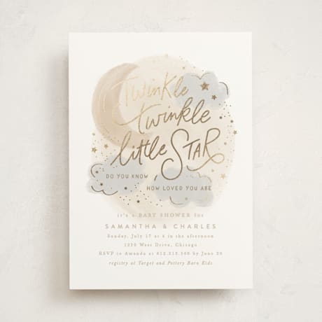Foil-Pressed Baby Shower Invitations