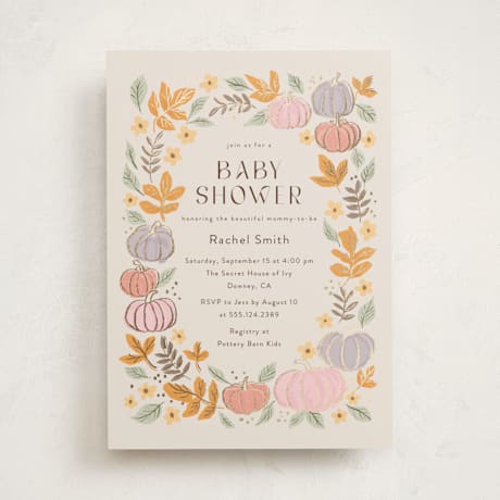 Foil-Pressed Baby Shower Invitations