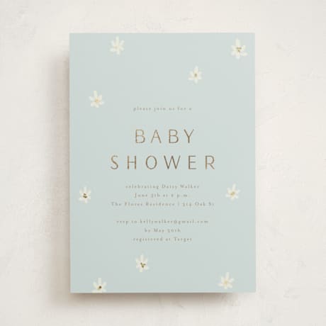 Foil-Pressed Baby Shower Invitations