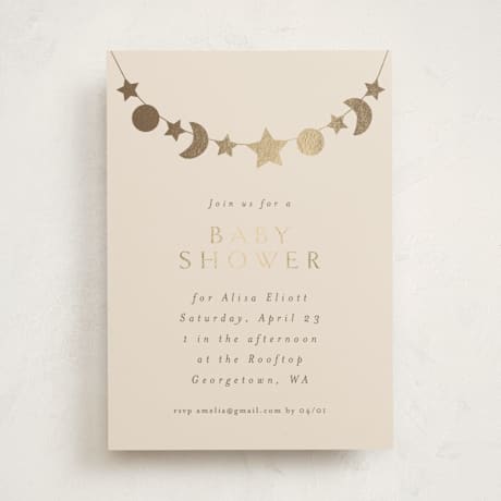 Foil-Pressed Baby Shower Invitations