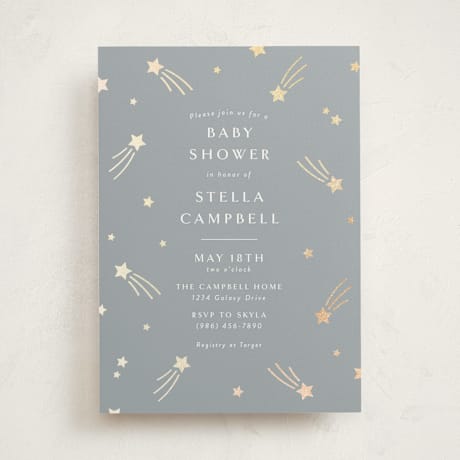 Foil-Pressed Baby Shower Invitations