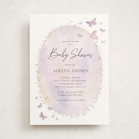 Foil-Pressed Baby Shower Invitations
