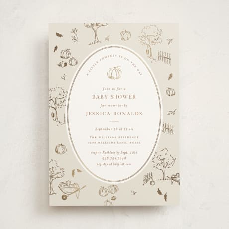 Foil-Pressed Baby Shower Invitations