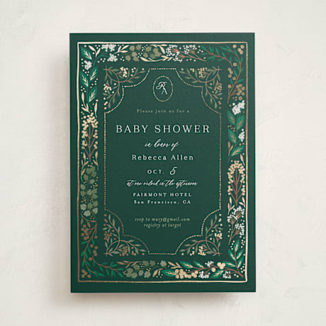 Foil-Pressed Baby Shower Invitations