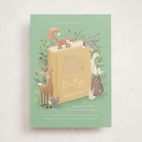 Foil-Pressed Baby Shower Invitations