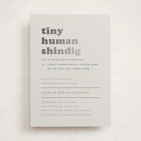 Foil-Pressed Baby Shower Invitations