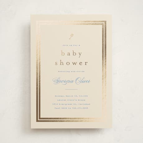 Foil-Pressed Baby Shower Invitations