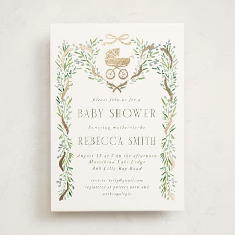 Foil-Pressed Baby Shower Invitations
