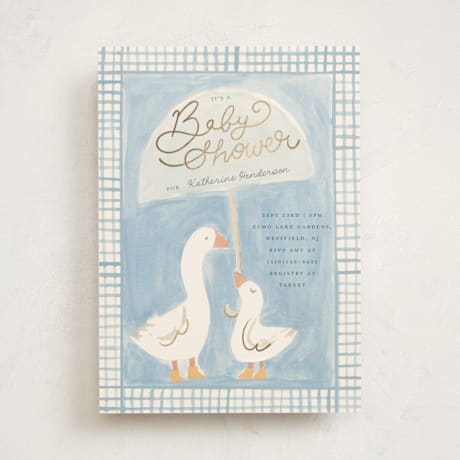 Foil-Pressed Baby Shower Invitations